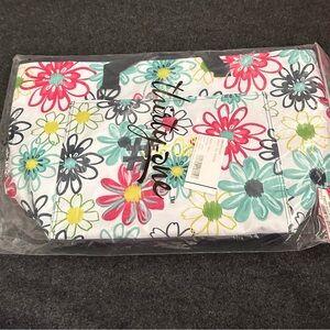 thirty-one Floral Tote in Teal, Pink, Yellow, Black & White